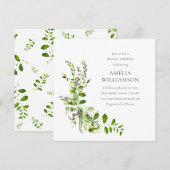 Boho Groen Waterverf Bloemen Vrijgezellenfeest Kaart (Voorkant / Achterkant)