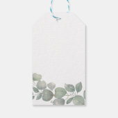 Boho Groen Waterverf Eucalyptus Bruiloft Cadeaulabel (Achterkant)
