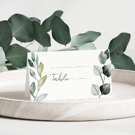 Boho groen Waterverf eucalyptus bruiloft Plaatskaartje