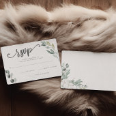 Boho groen Waterverf eucalyptus bruiloft RSVP Kaartje