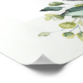 Boho groen witte rozen bruids douche welkom poster (Hoek)