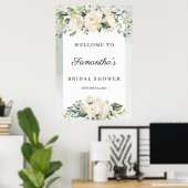 Boho groen witte rozen bruidsmeisjes uitnodiging w poster (Thuiskantoor)