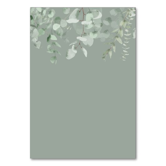 Boho groen zwart eucalyptus bruiloft kaart (Achterkant)