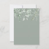 Boho groen zwart eucalyptus bruiloft RSVP (Achterkant)