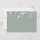 Boho groen zwart eucalyptus bruiloft RSVP (Achterkant)