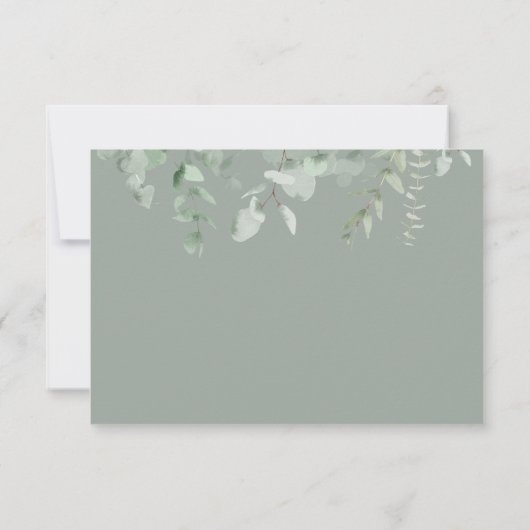 Boho groen zwart eucalyptus bruiloft RSVP (Achterkant)