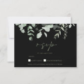 Boho groen zwart eucalyptus bruiloft RSVP Kaartje (Voorkant)