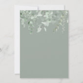 Boho groen zwart eucalyptus bruiloft uitnodiging (Achterkant)