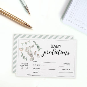 Boho groene baby jongen shower voorspellingen papi briefpapier