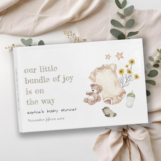 Boho Groene Babykleding Genderneutraal Baby shower Gastenboek