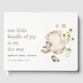 Boho Groene Babykleding Genderneutraal Baby shower Gastenboek (Voorkant)