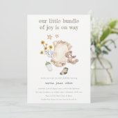 Boho Groene Babykleding Genderneutraal Baby shower Kaart (Staand voorkant)