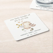 Boho Groene Babykleding Genderneutraal Baby shower Kartonnen Onderzetters (Schuin)