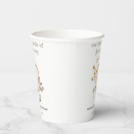 Boho Groene Babykleding Genderneutraal Baby shower Papieren Bekers (Rechts)