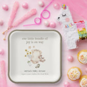 Boho Groene Babykleding Genderneutraal Baby shower Papieren Bordje (Feest)