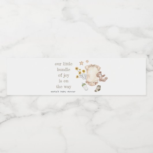 Boho Groene Babykleding Genderneutraal Baby shower Waterfles Etiket (Enkel label)