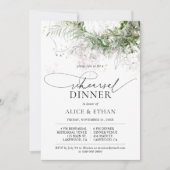 Boho Groene Bladeren Script Proefdinermiddag Kaart (Voorkant)