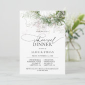 Boho Groene Bladeren Script Proefdinermiddag Kaart (Staand voorkant)