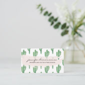 Boho Groene Bloem Schattige Cactus Visitekaartje (Staand voorkant)
