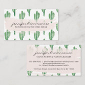 Boho Groene Bloem Schattige Cactus Visitekaartje (Voorkant / Achterkant)