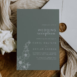 Boho groene bloemendestination trouwreceptie  kaart