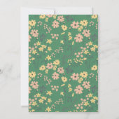 Boho Groene Bloemengender-neutrale baby shower Kaart (Achterkant)