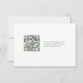 Boho groene Bloemige aquarel Huwelijkswebsite QR-c RSVP Kaartje (Achterkant)
