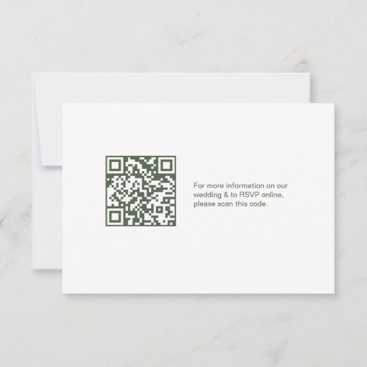 Boho groene bloemige waterverf trouwlocatie QR-cod RSVP Kaartje (Achterkant)