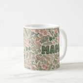 Boho groene bloemmotief Mama  Koffiemok (Voorkant rechts)