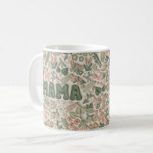 Boho groene bloemmotief Mama  Koffiemok (Voorkant links)