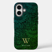 Boho groene bloemrijke gouden monogram naam Case-Mate iPhone case (Achterkant)