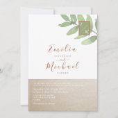 Boho Groene Botanische Trouwdag Kaart (Voorkant)