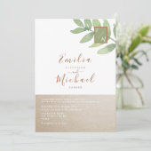 Boho Groene Botanische Trouwdag Kaart (Staand voorkant)