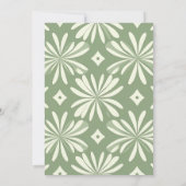 Boho Groene Bruiloftsuitnodiging Kaart (Achterkant)