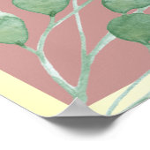 Boho Groene Dingy Roze Trouw Welkom Poster (Hoek)