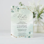 Boho groene Eucalyptus bladeren Nep gouden lijst Informatiekaartje (Staand voorkant)