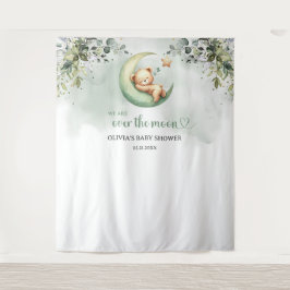 Boho groene eucalyptus genderneutraal teddybeer wandkleed