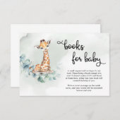 Boho groene eucalyptus grote giraffe boekaanvraag informatiekaartje (Voorkant / Achterkant)