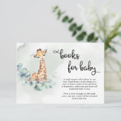 Boho groene eucalyptus grote giraffe boekaanvraag informatiekaartje (Staand voorkant)