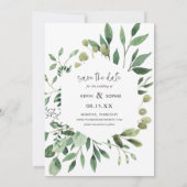 Boho Groene Foto Bewaar de Datum Save The Date (Achterkant)