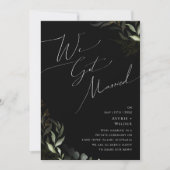 Boho Groene Gold | Black Trouw Uitnodiging (Voorkant)