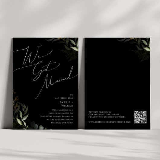 Boho Groene Gold | Black Trouw Uitnodiging