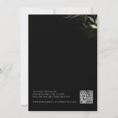 Boho Groene Gold | Zwart Elopement Aankondiging (Achterkant)