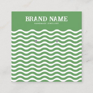 Boho  groene golf Oorbellen Display Kaart Vierkante Visitekaartje