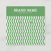 Boho groene golf Oorbellen Display Kaart Vierkante Visitekaartje (Voorkant)