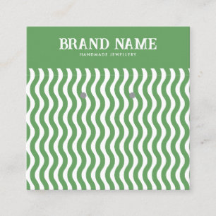 Boho  groene golf Oorbellen Display Kaart Vierkante Visitekaartje