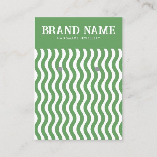 Boho  groene golf Oorbellen Display Kaart Visitekaartje (Voorkant)
