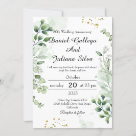 Boho Groene Huwelijksjubileum Uitnodigingen