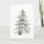 Boho Groene Kerstbomen Pine Cones Kaart (Voorkant)