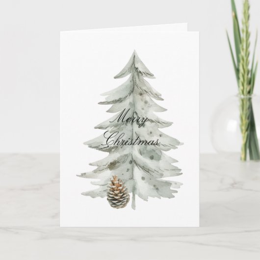 Boho Groene Kerstbomen Pine Cones Kaart (Voorkant)